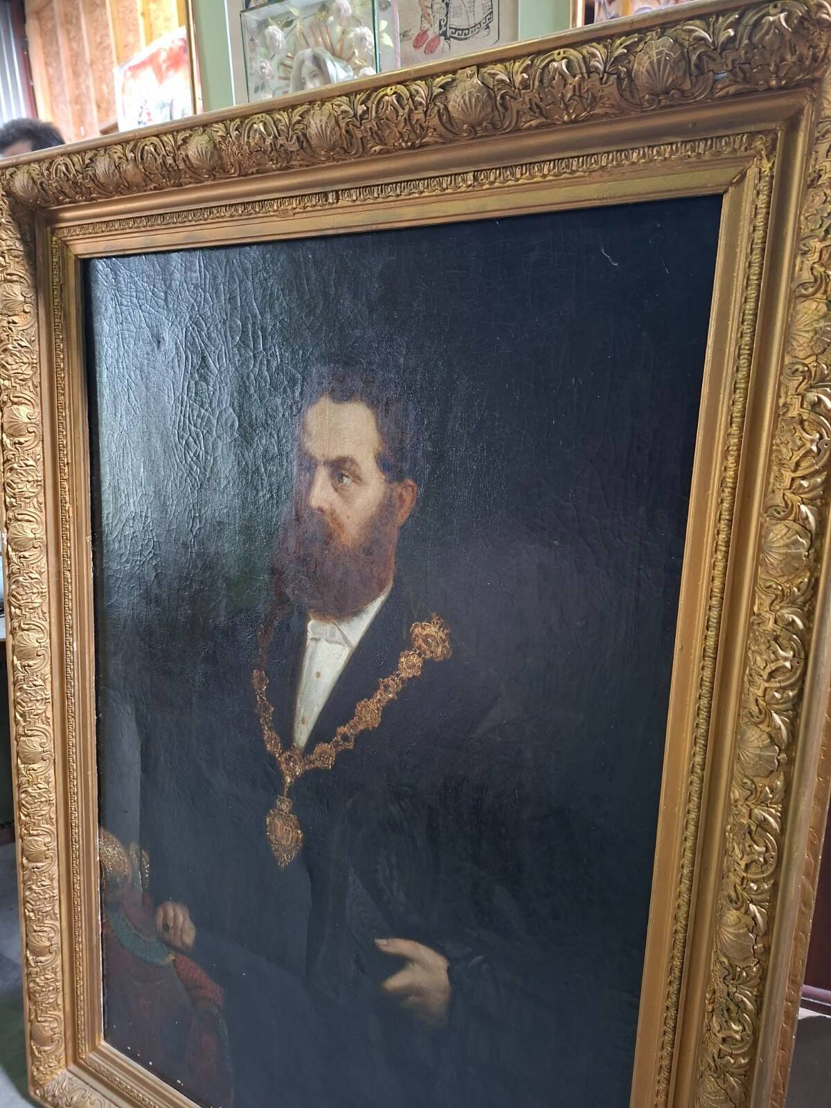 Dutch School 19th Century: Important portrait of a notable – Oil on canvas –