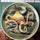 Fish and shellfish plates ceramic Italy vintage 1970 x8