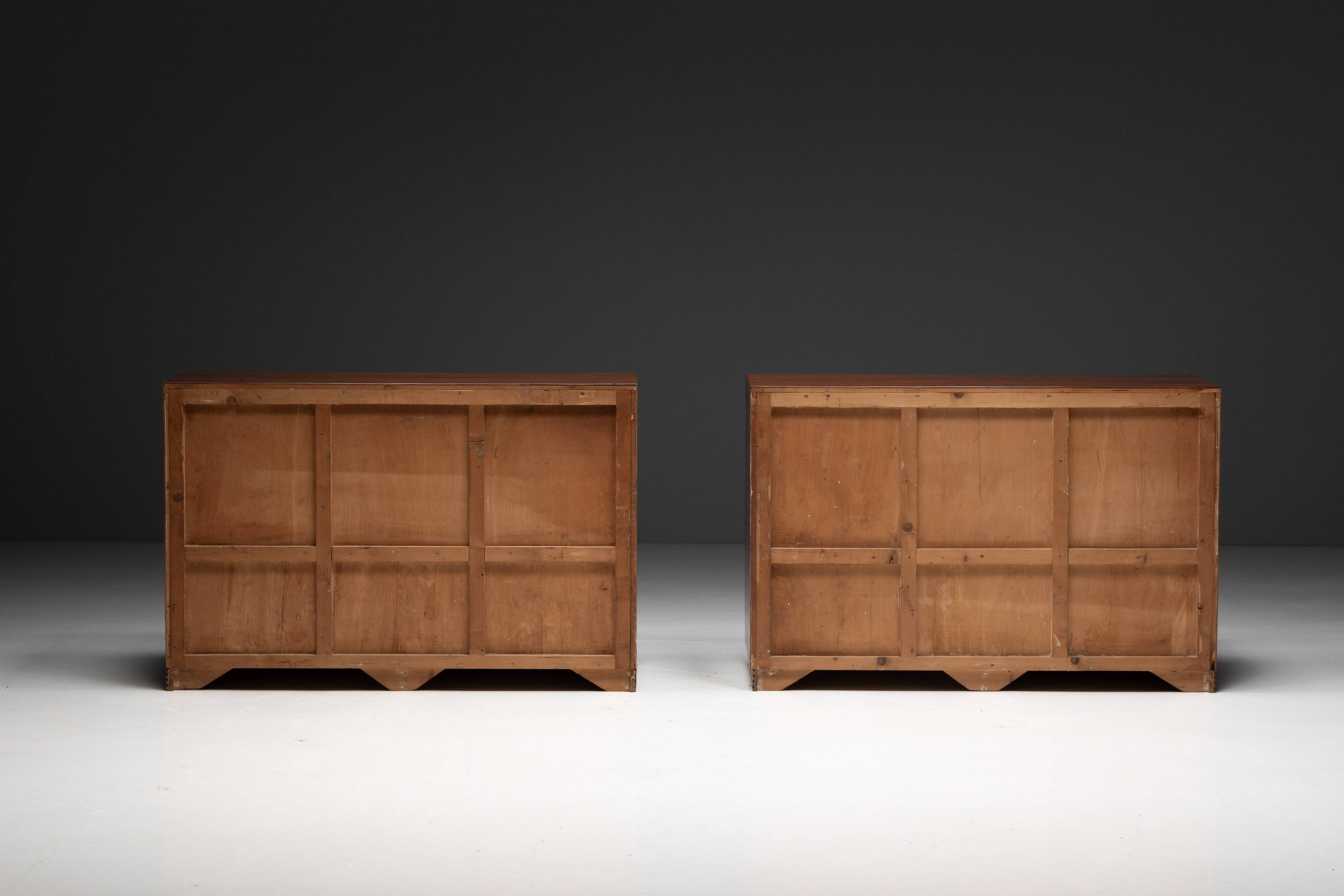 Modernist slatted credenza, Italy, 1960s