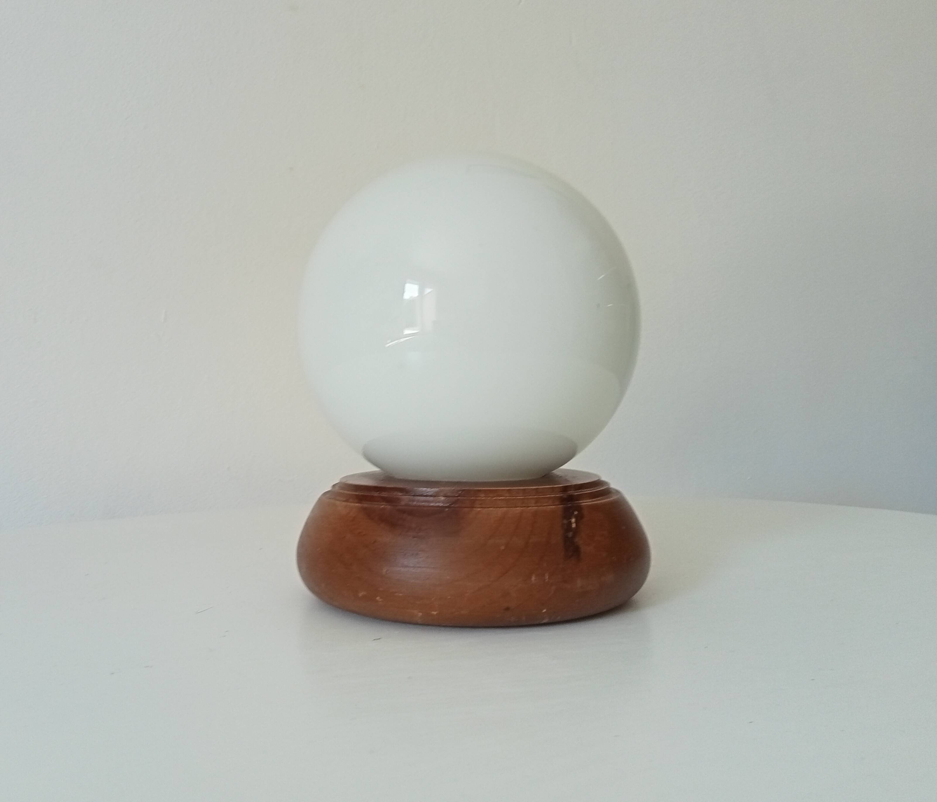 Vintage opaline ball lamp from the 80s