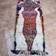 Vintage Boujaad wool table runner: red and black Moroccan rug.