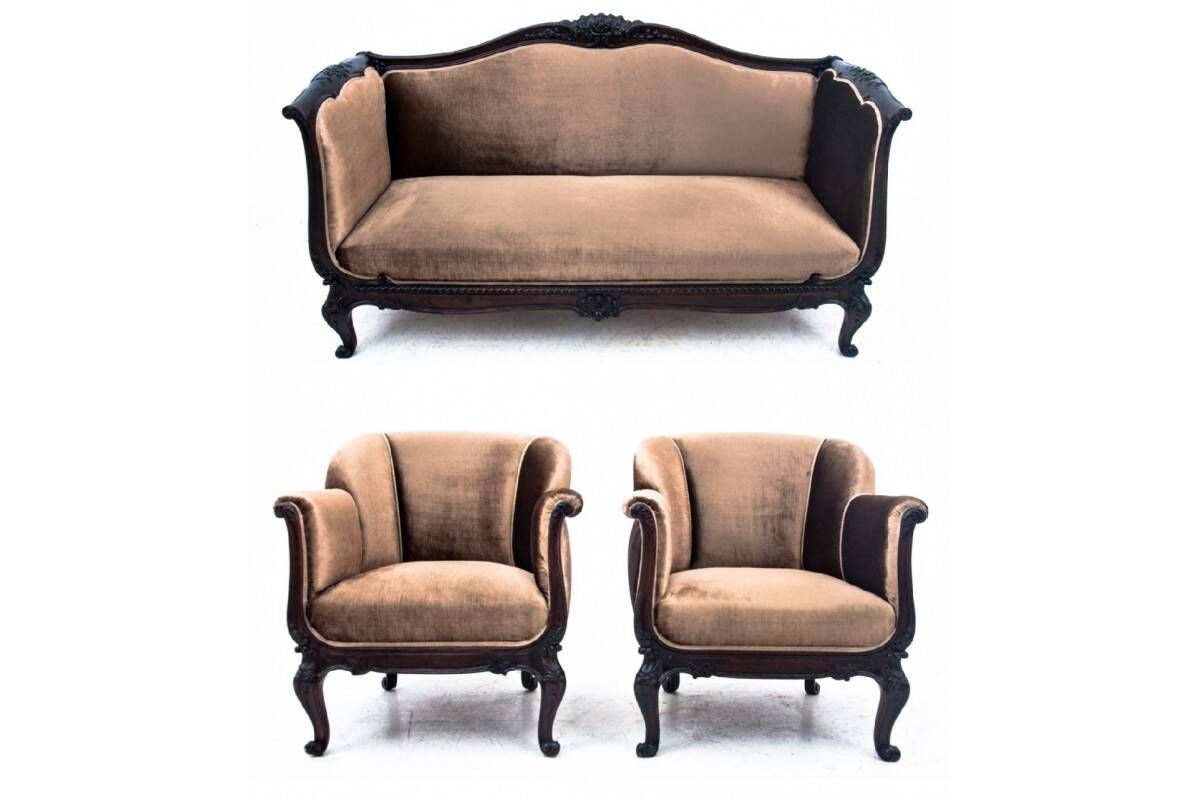 Antique salon set from the end of the 19th century, Northern Europe.