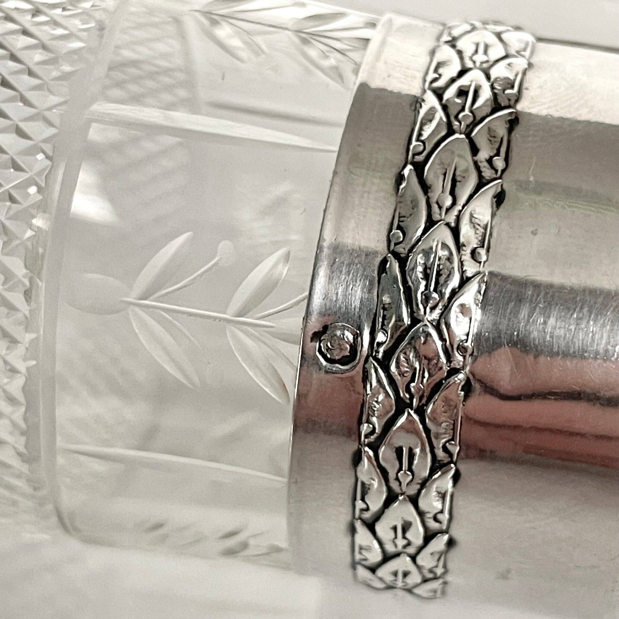 4 crystal and silver liqueur glasses – Late 19th - early 20th century