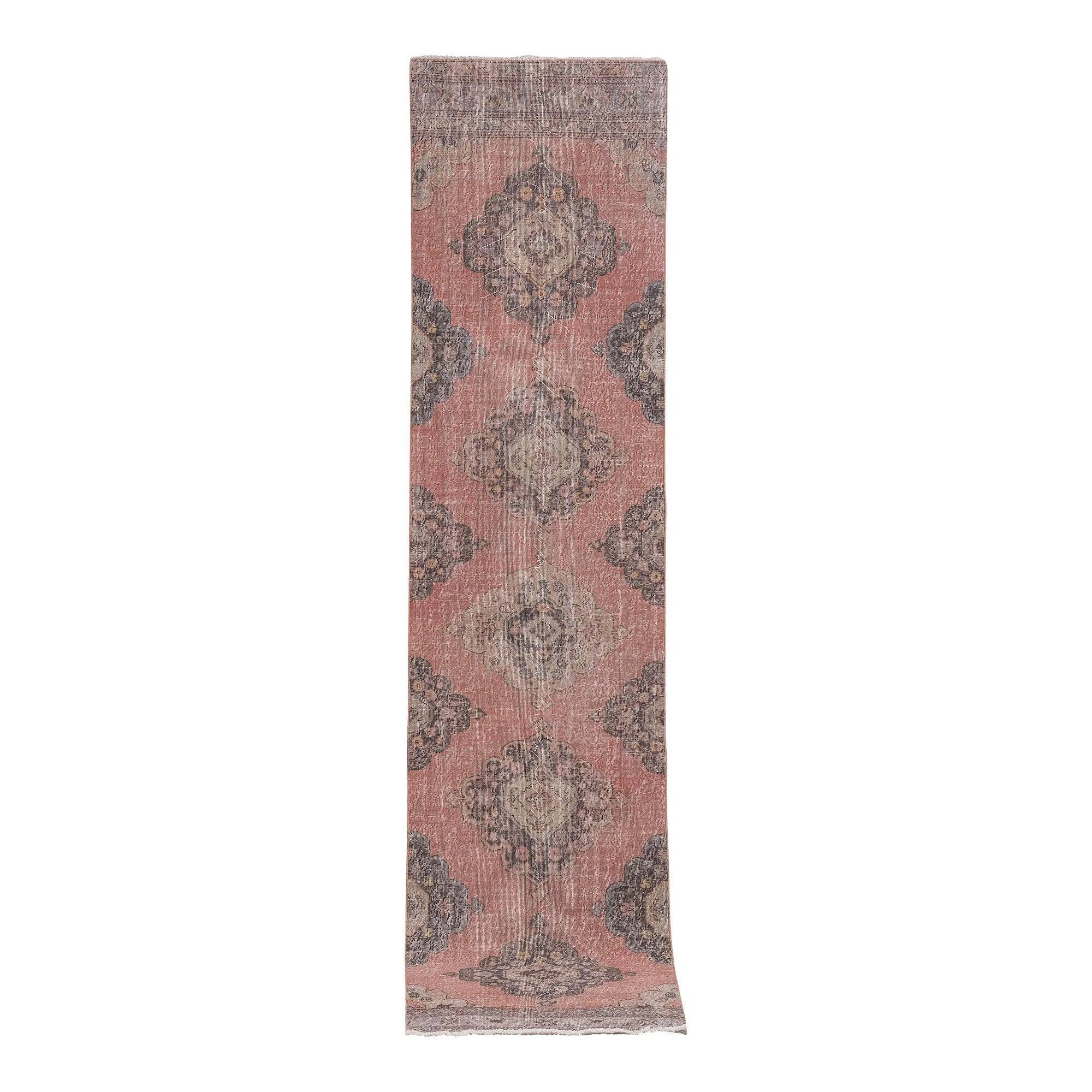 Vintage Turkish hallway rug 87x382 cm
