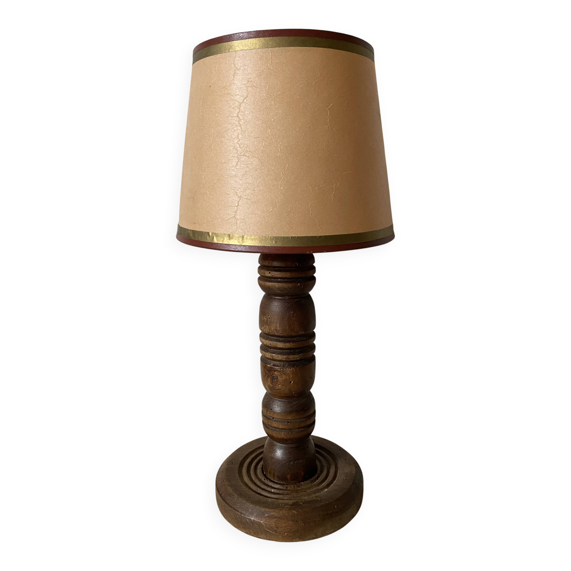 Turned wooden floor lamp, 1930s-1940s.