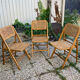 Lot de 3 chaises pliantes en bois et cannage