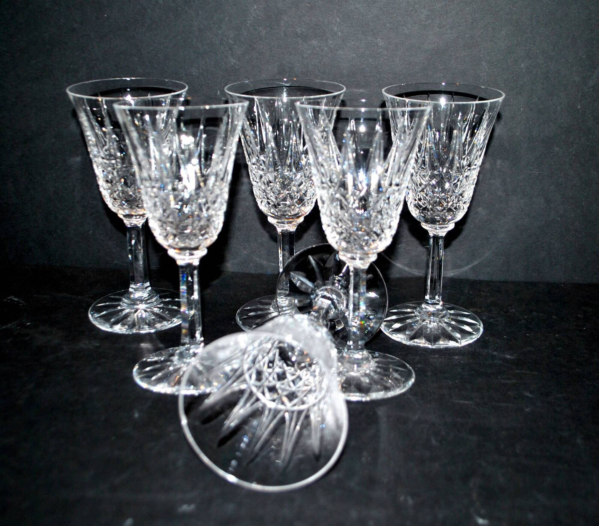 Set of 6 tarn white wine glasses 13.8 cm in diamond cut crystal from saint-louis