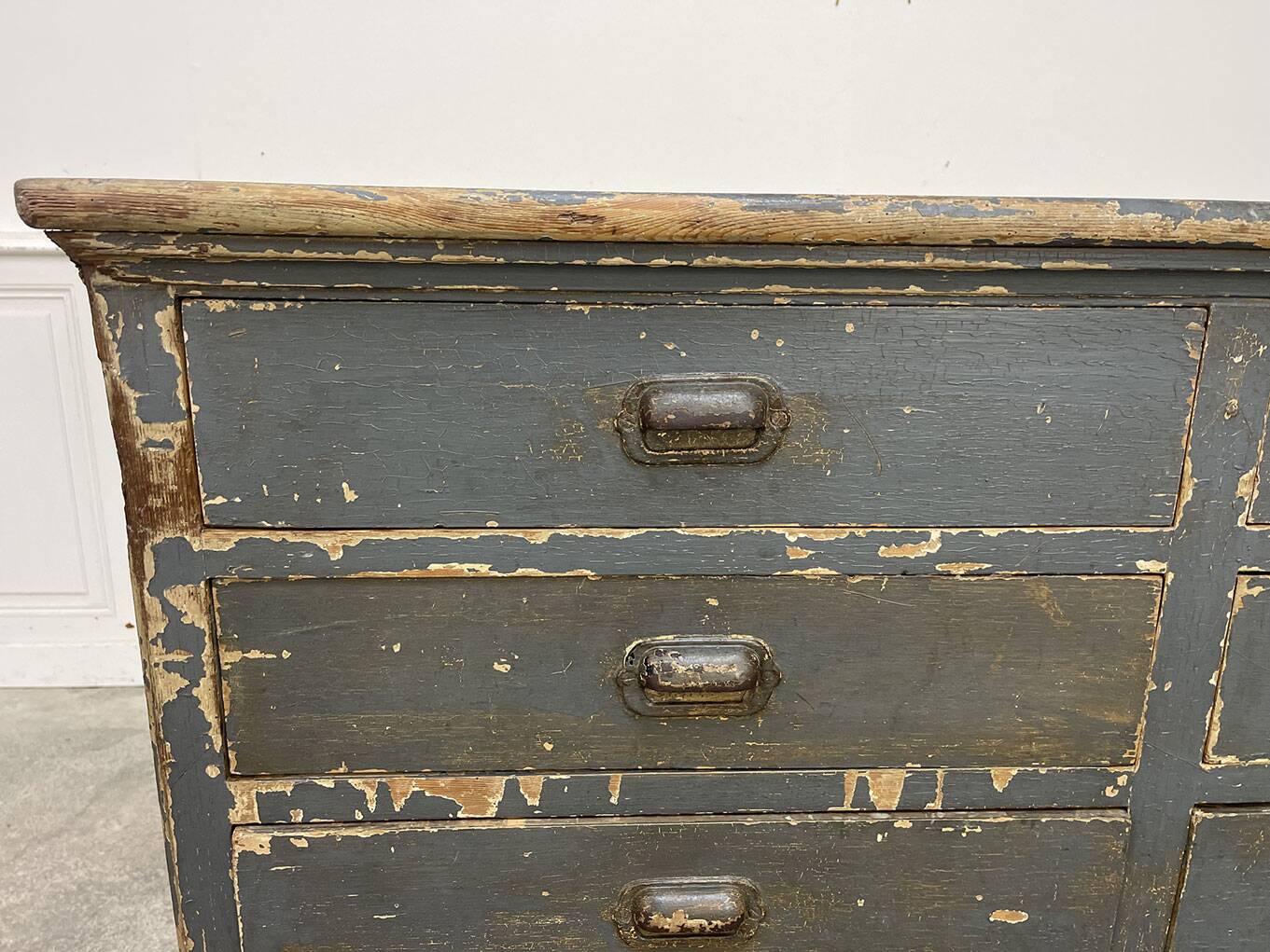 1930s workshop furniture with shell handles.
