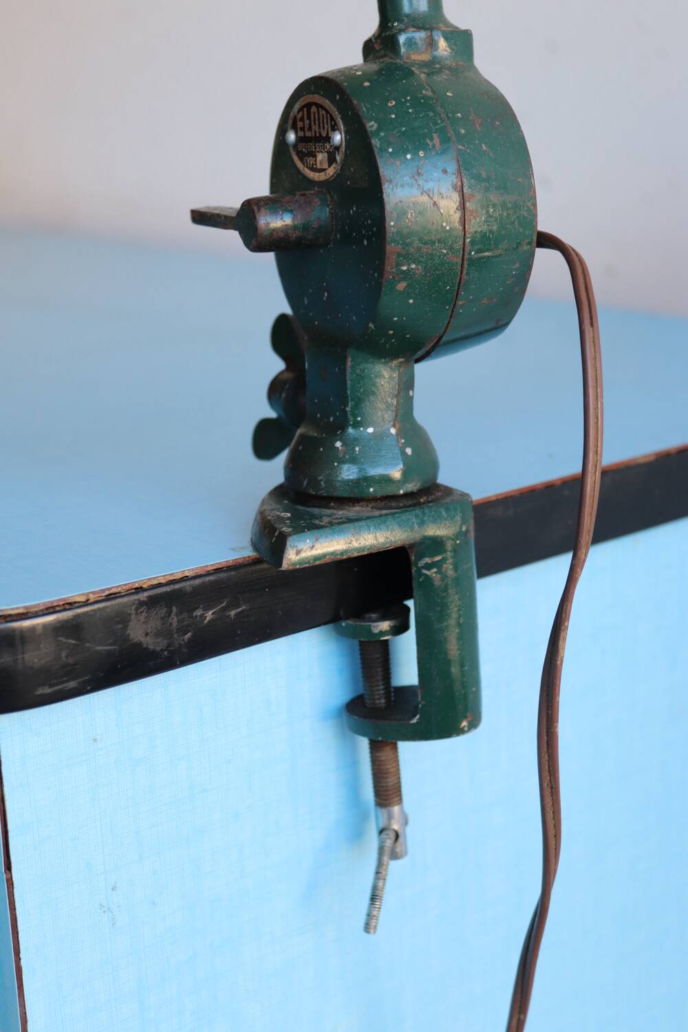 ELAUL articulated workshop lamp with clamp – 1930s/50s