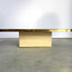 Vintage travertine and brass coffee table, 1970s