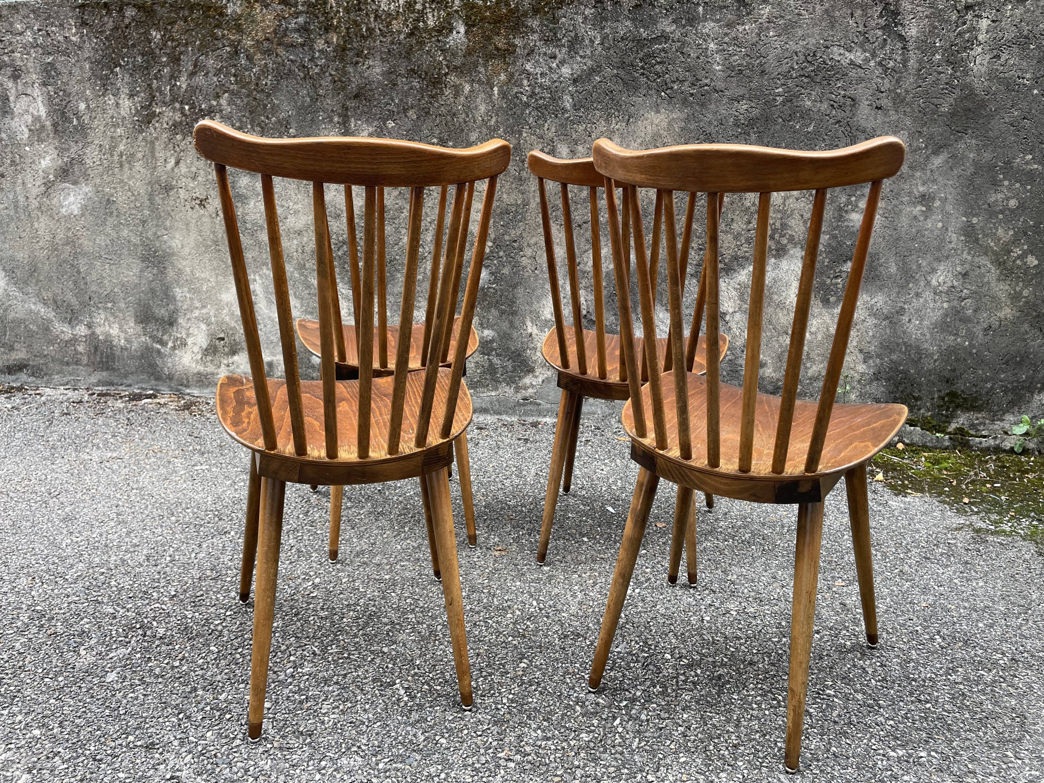 Set of 4 Menuet Baumann chairs