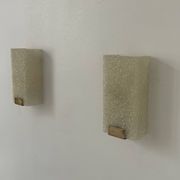 Pair of vintage wall lights, granite perspex and brass, France 1960