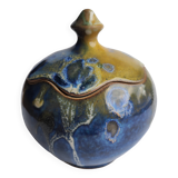 Stoneware candy box Nault pottery