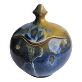 Stoneware candy box Nault pottery