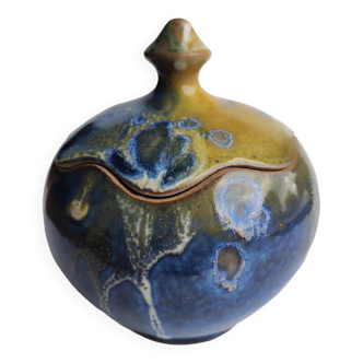 Stoneware candy box Nault pottery