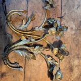 Gilded brass flower wall light