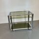 Space Age Chrome and Smoked Glass Bar Cart, 1970s