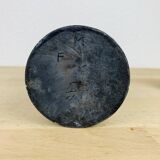 Scroll vase geometric decor, raku