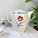 Vintage tea set in Sarreguemines flowered earthenware, "Troyes" model