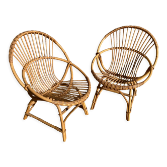 Rattan armchairs 1960