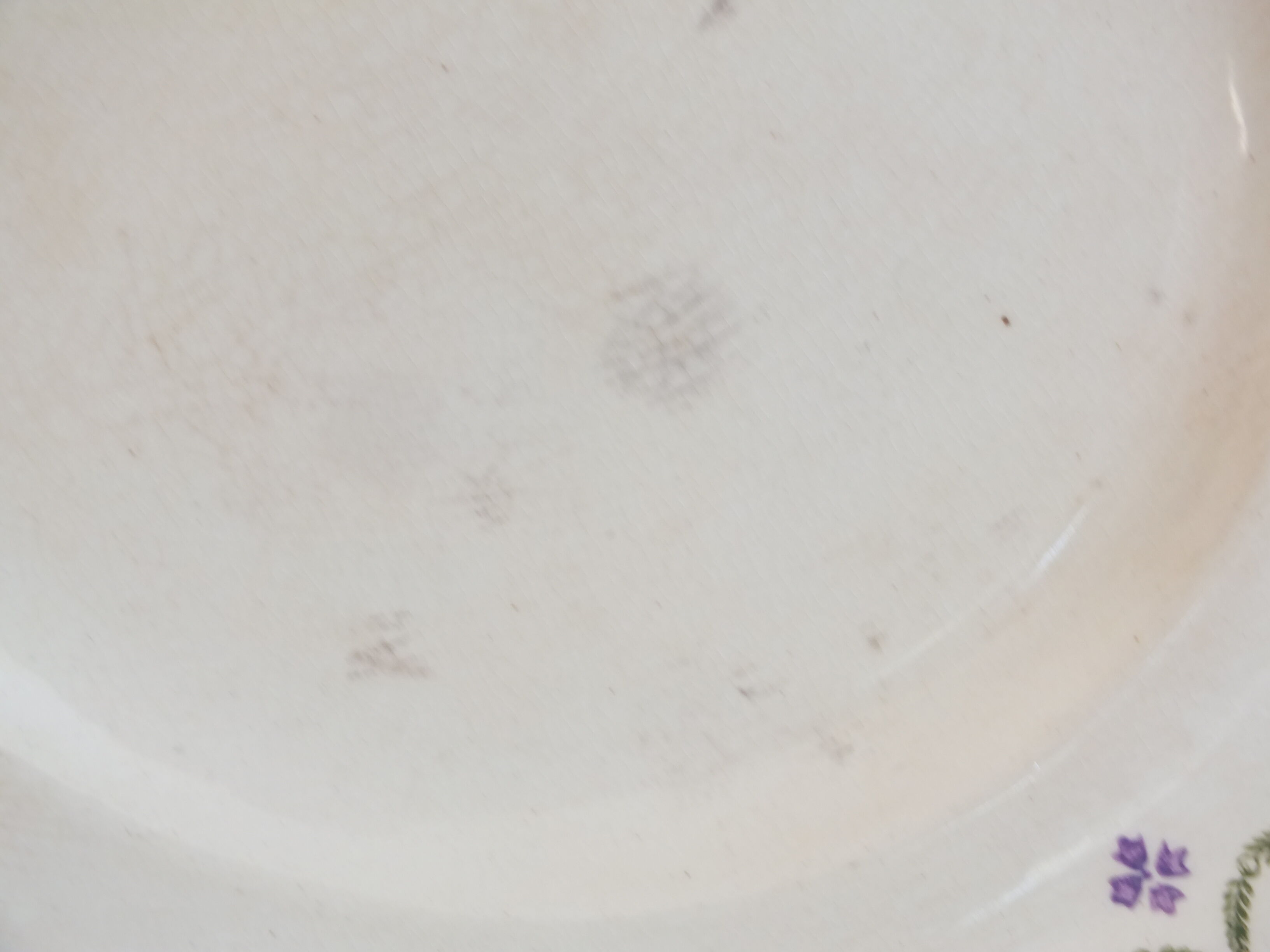 4 flat plates old Longwy Violetta