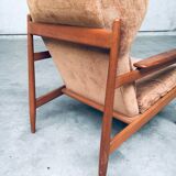 Set of Mid-Century Scandinavian Wingback Armchairs, Denmark, 1960s