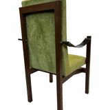 Vintage armchair solid wenge design 60s leather armrests design