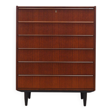Teak chest of drawers, Danish design, 1970s, manufactured in Denmark