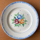 6 old flat plates in Longchamp earthenware