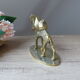 Sculpture brass camel figurine on pedestal vintage
