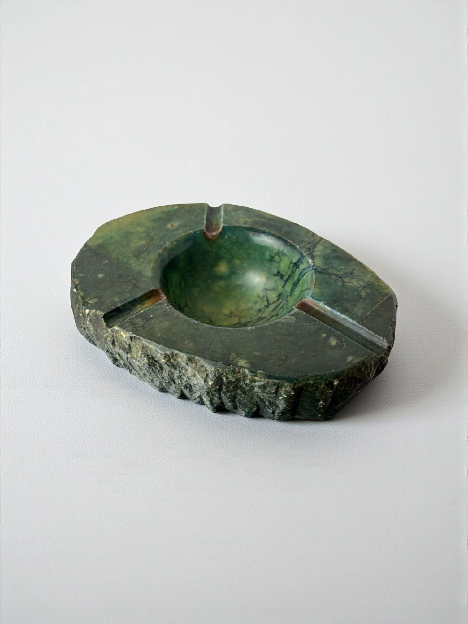 Green alabaster ashtray by Romano Bianchi, Italy, 1970s