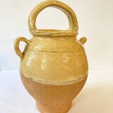 Antique Provençal jug / goat, in yellow glazed terracotta