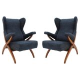 Mid Century Modern Fiorenza Italian Armchairs Designed By Franco Albini, 1950