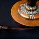 Art deco lamp foot wood copper stylized flowers 1925 design 52cm