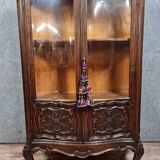 Louis XV style curved bookcase in solid walnut circa 1880-1900