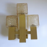 Vintage wall lamp Kalmar Austria, brass glass, 60s