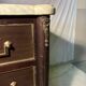 Commode with 3 drawers in Louis XVI style, marble and gilded bronze.