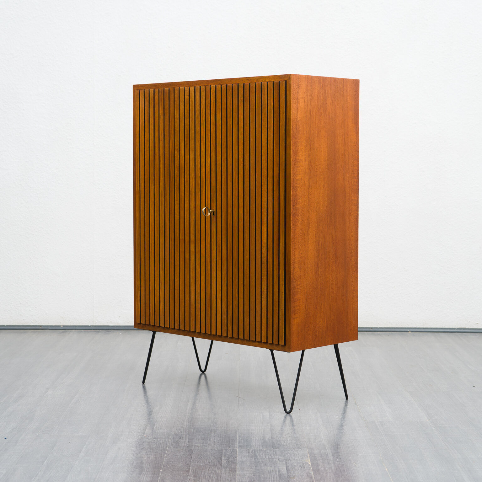 Wardrobe, teak, vintage, ridged doors