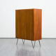 Wardrobe, teak, vintage, ridged doors