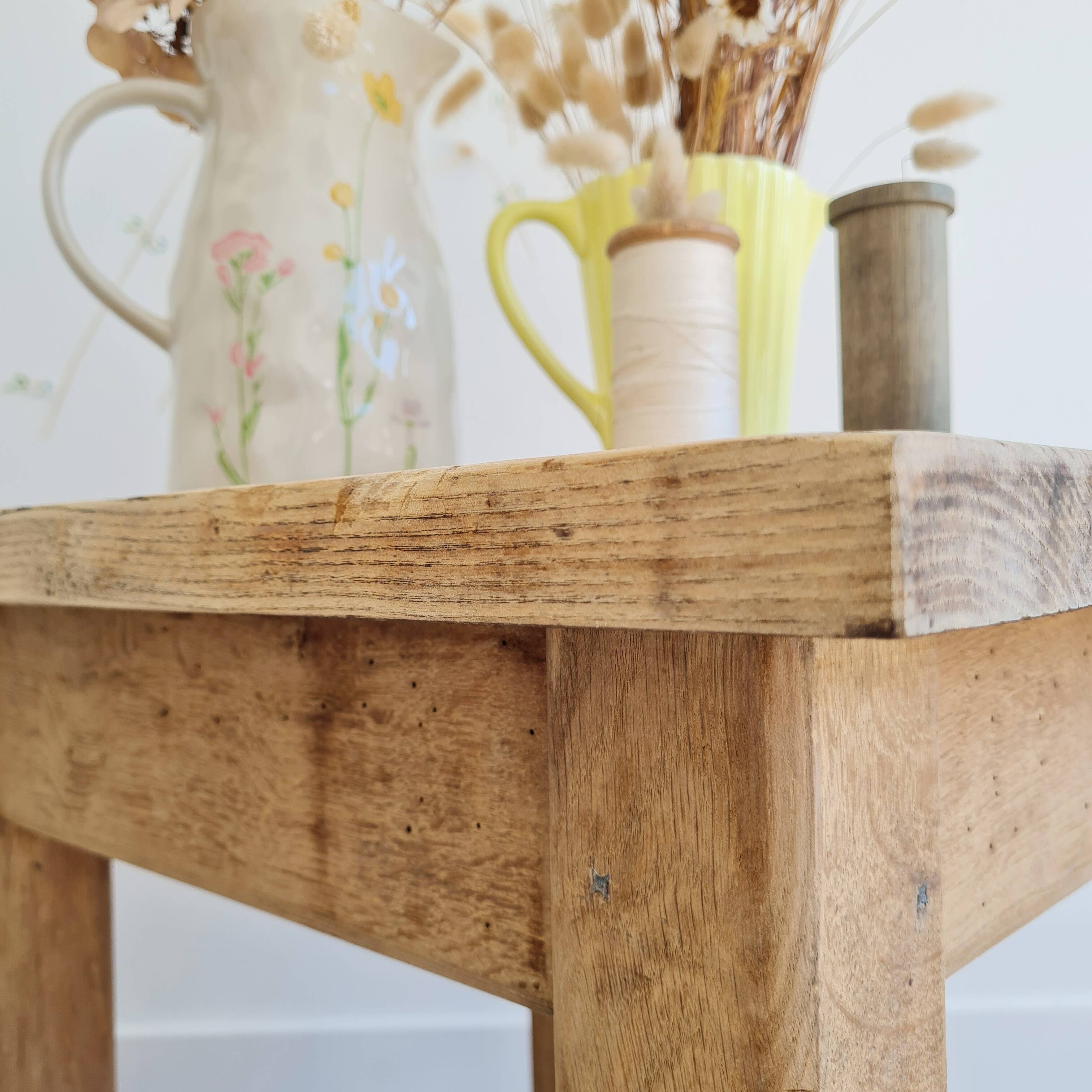 Brutalist table - oak side table