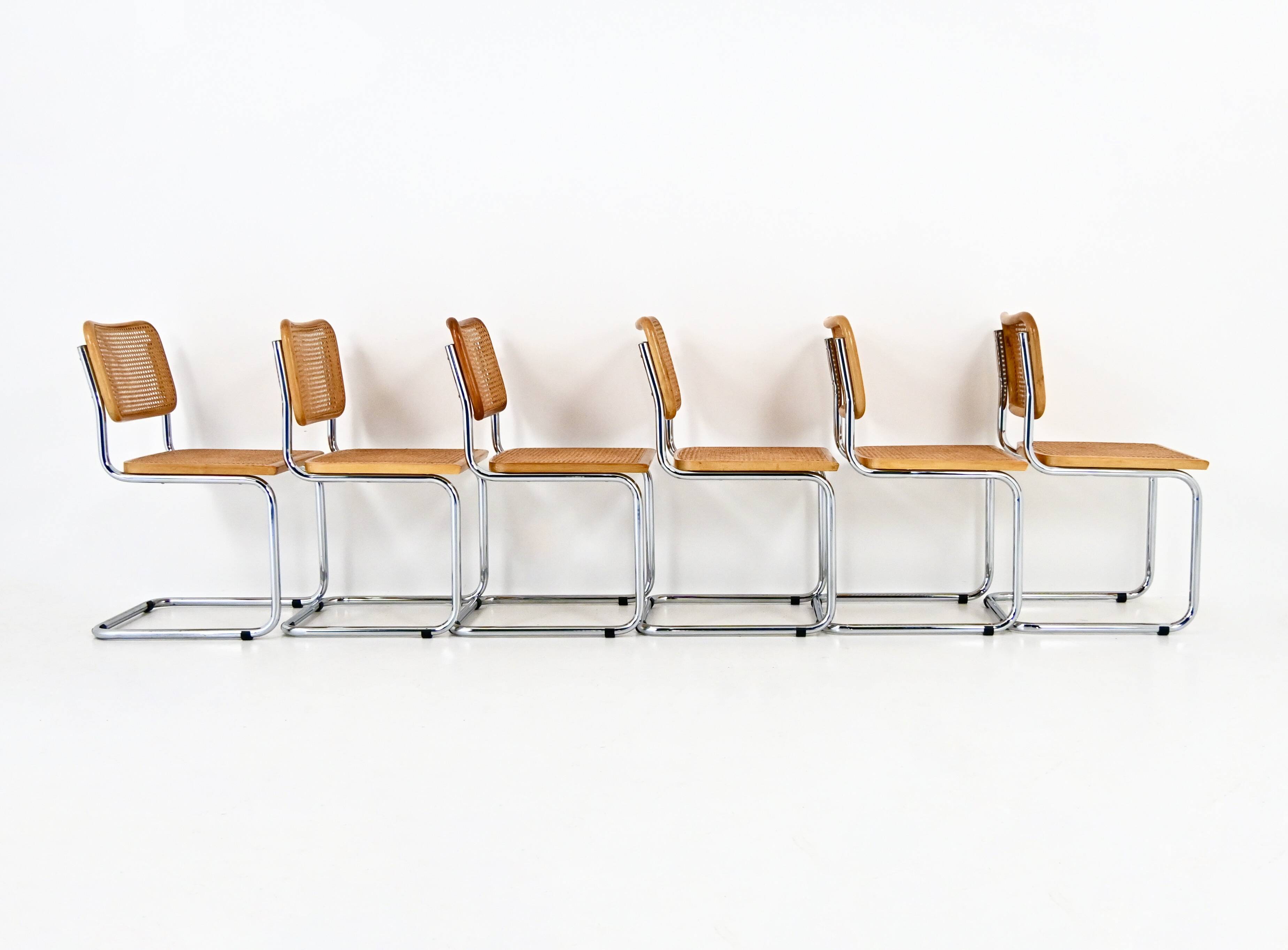 Set of 6 Dining Chairs Style B32 by Marcel Breuer