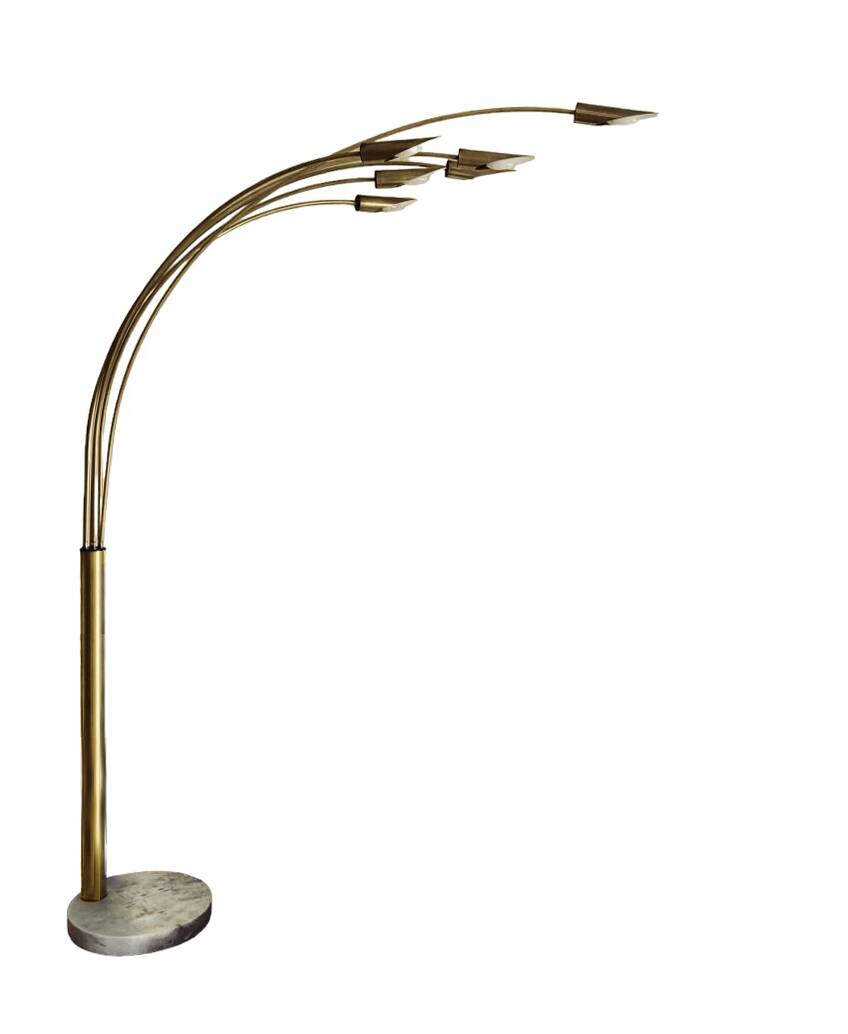 Large 6-branch arc floor lamp - Italy. 1950