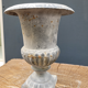 Small cast iron garden vase grey