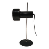 Adjustable lamp in black lacquered metal and chrome. French work. Circa 1970.