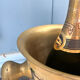 French Brass Cloisonné Style Champagne Bucket with Hand-Painted Fruit