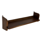 Vintage wooden wall shelve rack bookshelf in oak wood minimalist