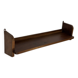 Vintage wooden wall shelve rack bookshelf in oak wood minimalist