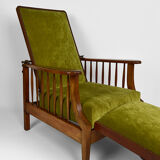 Morris armchair in beech and green velvet, United Kingdom, circa 1900