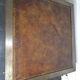 Vintage steel and leather coffee table