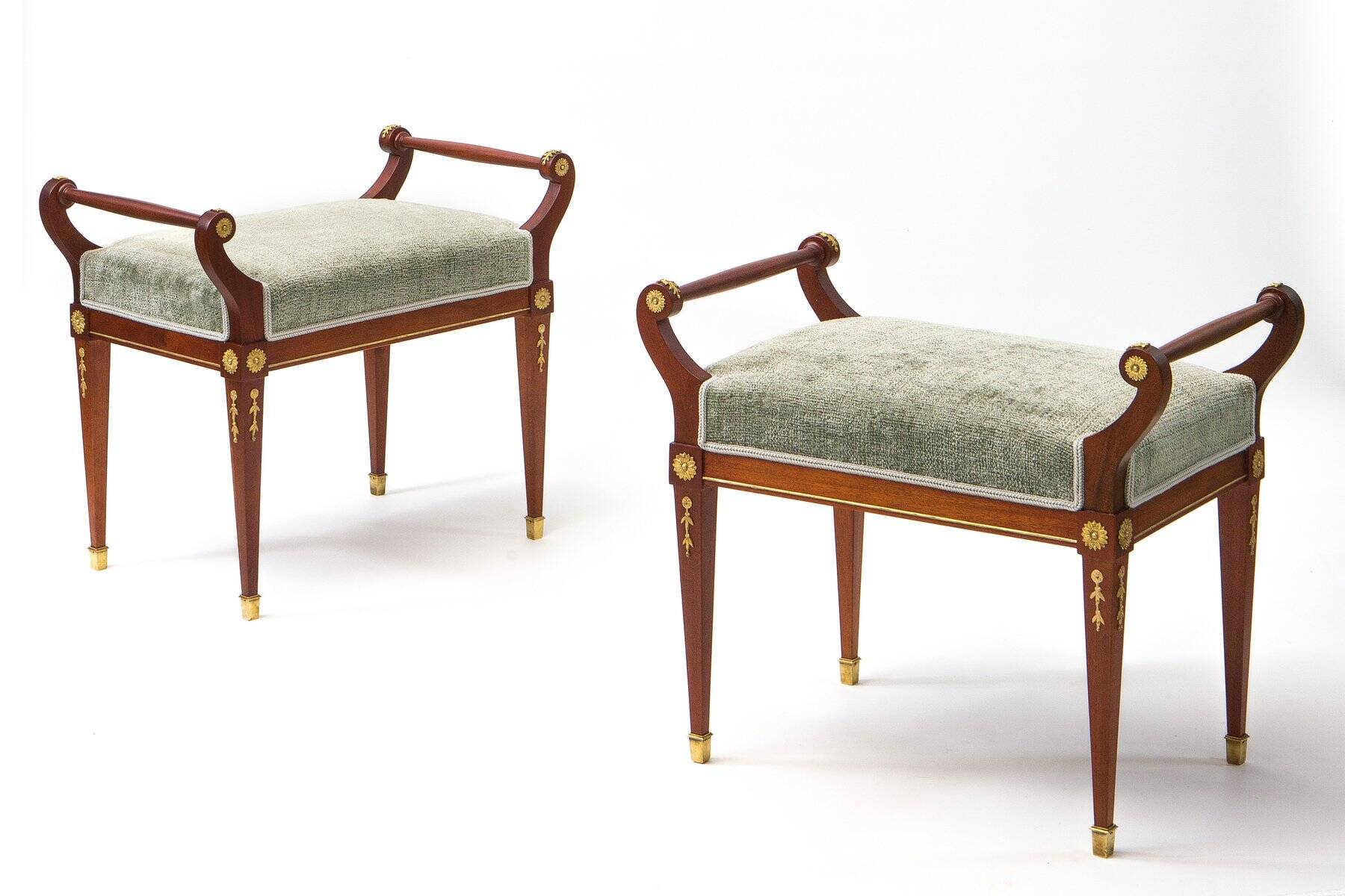 Ottomans antiques de style Empire, années 1890, lot de 2